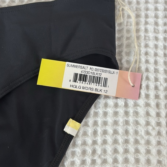 NWT Summersalt Black The High Leg Mid Rise Bikini Bottom Size 12 - Picture 4 of 7